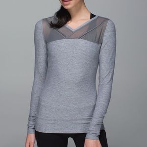 Lululemon Just Breathe Long Sleeve Grey Mesh